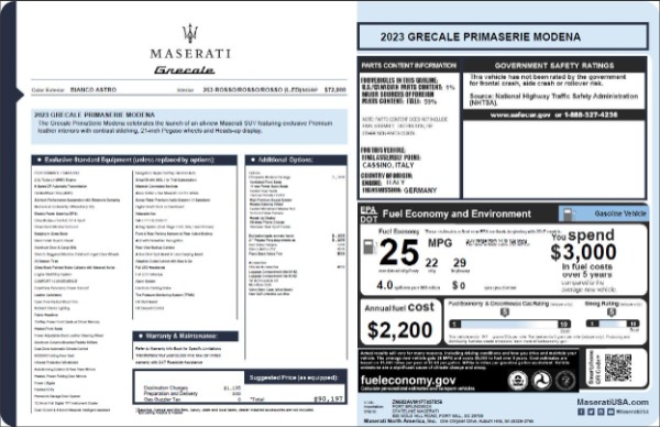 New 2023 Maserati Grecale Modena for sale $90,197 at Rolls-Royce Motor Cars Greenwich in Greenwich CT 06830 24