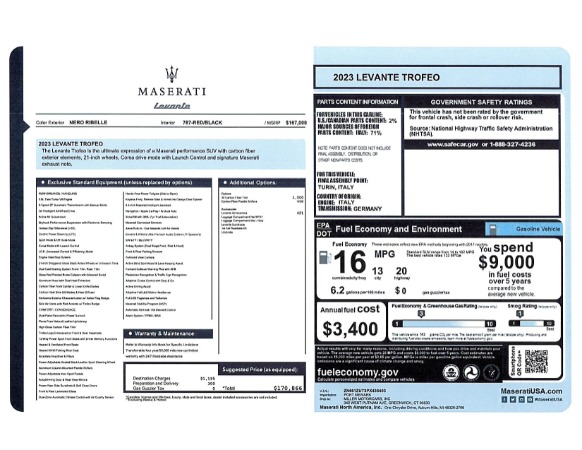 New 2023 Maserati Levante Trofeo for sale Sold at Rolls-Royce Motor Cars Greenwich in Greenwich CT 06830 24