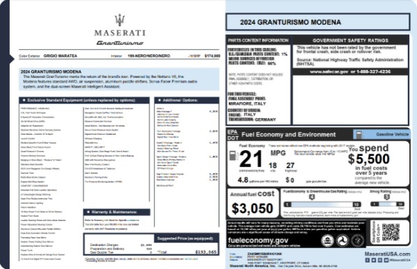 New 2024 Maserati GranTurismo Modena for sale $193,865 at Rolls-Royce Motor Cars Greenwich in Greenwich CT 06830 23