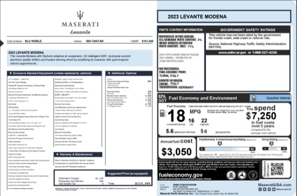 New 2023 Maserati Levante Modena for sale Sold at Rolls-Royce Motor Cars Greenwich in Greenwich CT 06830 22