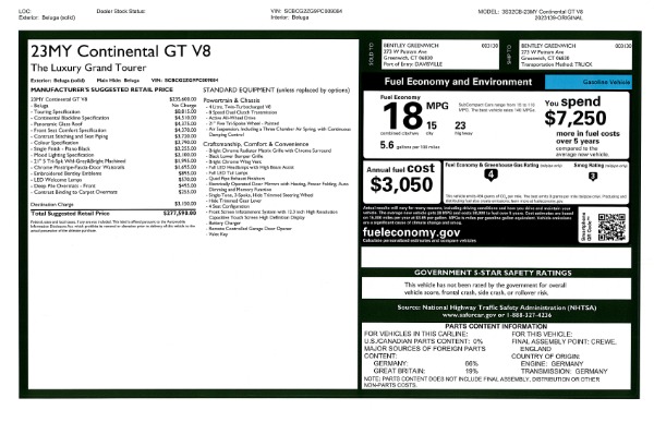 New 2023 Bentley Continental GT V8 for sale $277,590 at Rolls-Royce Motor Cars Greenwich in Greenwich CT 06830 25