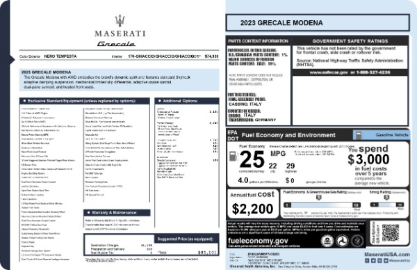 New 2023 Maserati Grecale Modena for sale $85,101 at Rolls-Royce Motor Cars Greenwich in Greenwich CT 06830 22