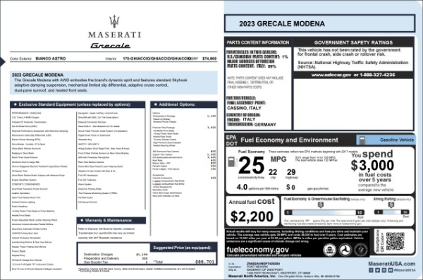New 2023 Maserati Grecale Modena for sale $88,701 at Rolls-Royce Motor Cars Greenwich in Greenwich CT 06830 28