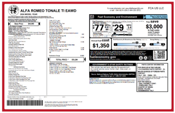New 2024 Alfa Romeo Tonale Ti for sale $53,290 at Rolls-Royce Motor Cars Greenwich in Greenwich CT 06830 27