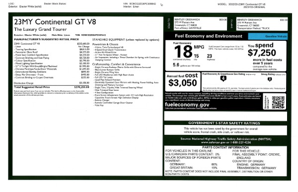 New 2023 Bentley Continental GT V8 for sale $270,225 at Rolls-Royce Motor Cars Greenwich in Greenwich CT 06830 26