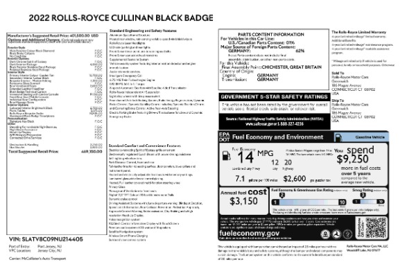 Used 2022 Rolls-Royce Black Badge Cullinan for sale Sold at Rolls-Royce Motor Cars Greenwich in Greenwich CT 06830 28