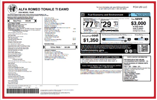 New 2024 Alfa Romeo Tonale Ti for sale Sold at Rolls-Royce Motor Cars Greenwich in Greenwich CT 06830 27