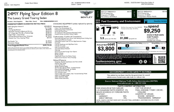 New 2024 Bentley Flying Spur V8 for sale Sold at Rolls-Royce Motor Cars Greenwich in Greenwich CT 06830 10