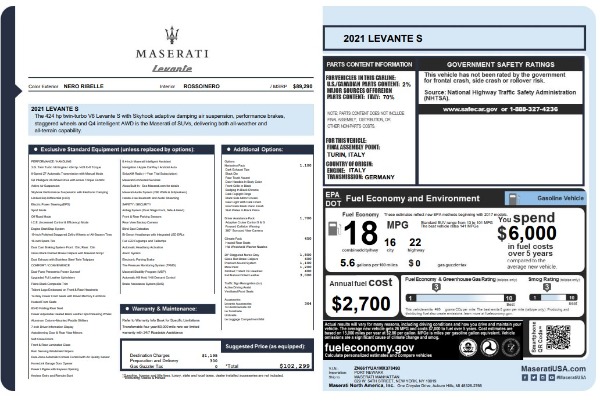 Used 2021 Maserati Levante S for sale $57,900 at Rolls-Royce Motor Cars Greenwich in Greenwich CT 06830 18