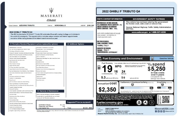 Used 2022 Maserati Ghibli F Tributo Q4 for sale Sold at Rolls-Royce Motor Cars Greenwich in Greenwich CT 06830 23