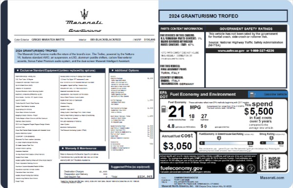 Used 2024 Maserati GranTurismo Trofeo for sale $123,900 at Rolls-Royce Motor Cars Greenwich in Greenwich CT 06830 21