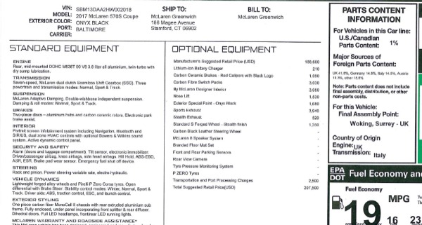 Used 2017 McLaren 570S for sale Sold at Rolls-Royce Motor Cars Greenwich in Greenwich CT 06830 19