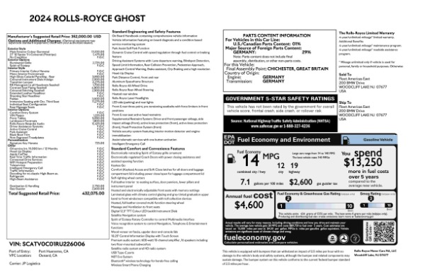 Used 2024 Rolls-Royce Ghost for sale $299,900 at Rolls-Royce Motor Cars Greenwich in Greenwich CT 06830 26