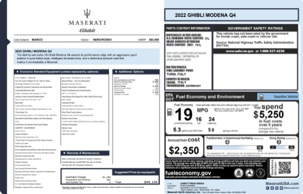 Used 2022 Maserati Ghibli Modena Q4 for sale $37,900 at Rolls-Royce Motor Cars Greenwich in Greenwich CT 06830 22
