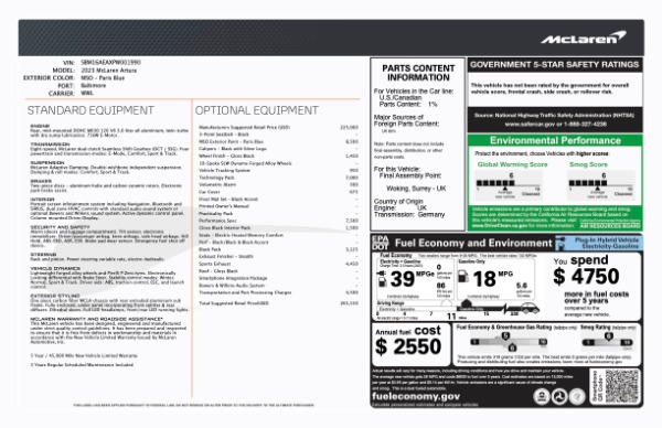 Used 2023 McLaren Artura Performance for sale $164,900 at Rolls-Royce Motor Cars Greenwich in Greenwich CT 06830 24