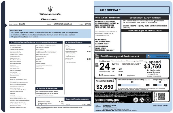Used 2025 Maserati Grecale for sale $57,550 at Rolls-Royce Motor Cars Greenwich in Greenwich CT 06830 25