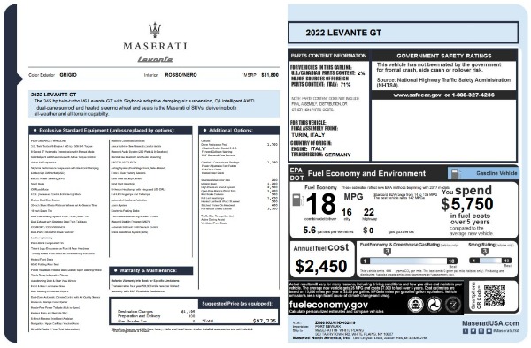 2022 Maserati Levante