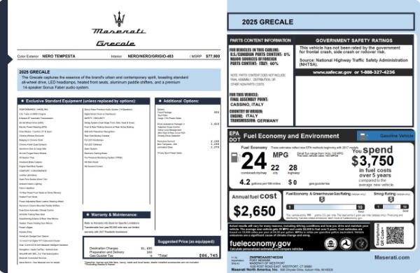 New 2025 Maserati Grecale for sale $72,839 at Rolls-Royce Motor Cars Greenwich in Greenwich CT 06830 25