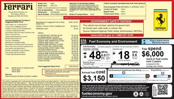 Used 2024 Ferrari 296 GTS for sale Call for price at Rolls-Royce Motor Cars Greenwich in Greenwich CT 06830 2