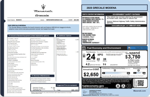 Used 2025 Maserati Grecale Modena for sale $61,116 at Rolls-Royce Motor Cars Greenwich in Greenwich CT 06830 27