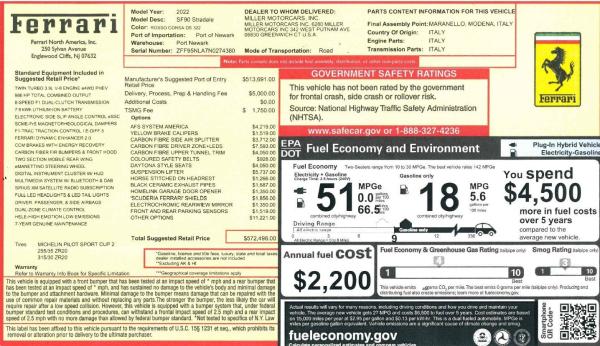 Used 2022 Ferrari SF90 Stradale for sale $437,900 at Rolls-Royce Motor Cars Greenwich in Greenwich CT 06830 2