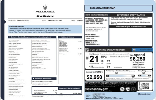 New 2026 Maserati GranTurismo for sale Sold at Rolls-Royce Motor Cars Greenwich in Greenwich CT 06830 25