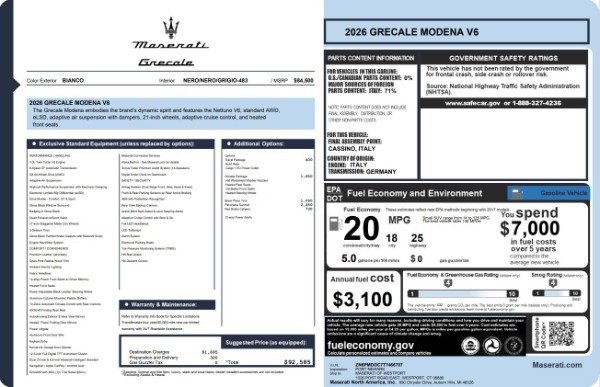 Used 2026 Maserati Grecale Modena for sale $80,555 at Rolls-Royce Motor Cars Greenwich in Greenwich CT 06830 22