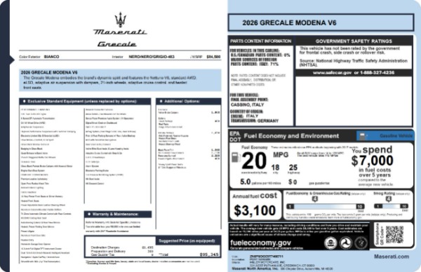 New 2026 Maserati Grecale Modena V6 for sale $91,030 at Rolls-Royce Motor Cars Greenwich in Greenwich CT 06830 24
