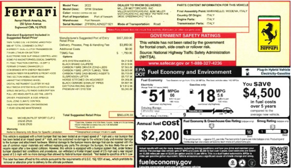 Used 2022 Ferrari SF90 Stradale for sale $445,900 at Rolls-Royce Motor Cars Greenwich in Greenwich CT 06830 2