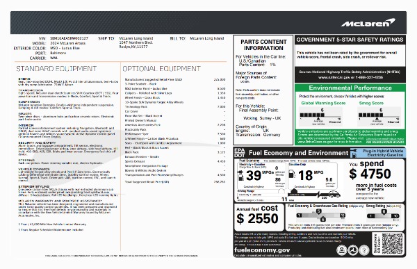 Used 2024 McLaren Artura Performance for sale $182,900 at Rolls-Royce Motor Cars Greenwich in Greenwich CT 06830 6