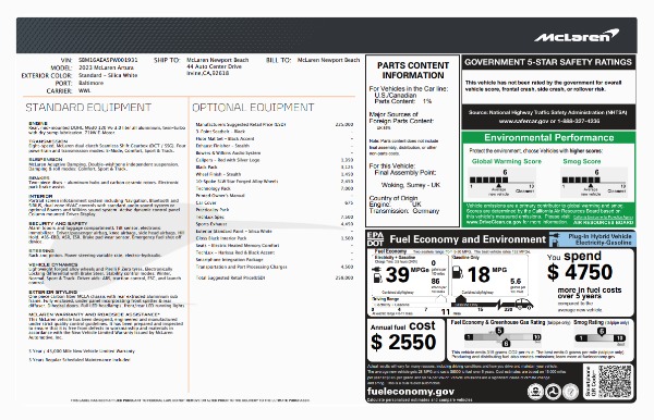 Used 2023 McLaren Artura TechLux for sale $164,900 at Rolls-Royce Motor Cars Greenwich in Greenwich CT 06830 6
