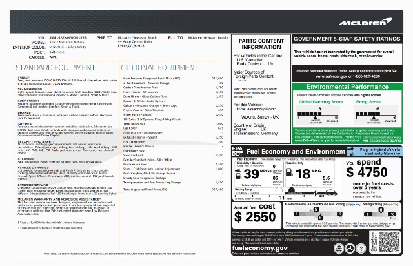 Used 2023 McLaren Artura Performance for sale $164,900 at Rolls-Royce Motor Cars Greenwich in Greenwich CT 06830 6