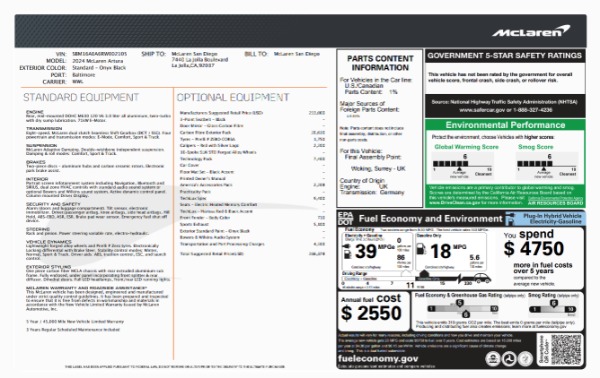 Used 2024 McLaren Artura TechLux for sale $175,900 at Rolls-Royce Motor Cars Greenwich in Greenwich CT 06830 6