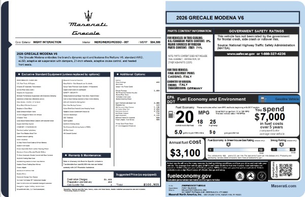 New 2026 Maserati Grecale Modena V6 for sale $100,905 at Rolls-Royce Motor Cars Greenwich in Greenwich CT 06830 25