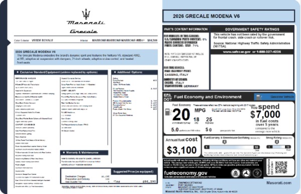 New 2026 Maserati Grecale Modena V6 for sale $96,295 at Rolls-Royce Motor Cars Greenwich in Greenwich CT 06830 25