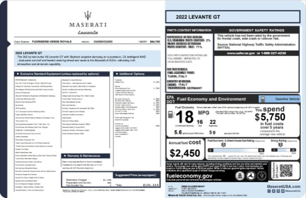 Used 2022 Maserati Levante GT for sale $42,900 at Rolls-Royce Motor Cars Greenwich in Greenwich CT 06830 24