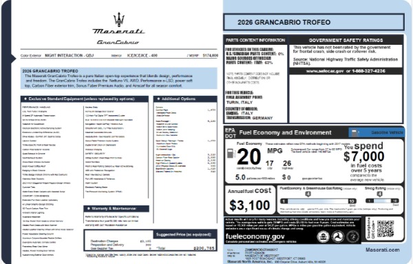 New 2026 Maserati GranCabrio Trofeo for sale $200,785 at Rolls-Royce Motor Cars Greenwich in Greenwich CT 06830 23