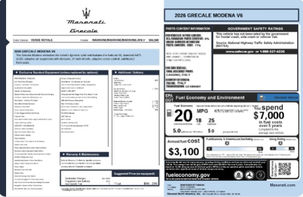New 2026 Maserati Grecale Modena V6 for sale $96,295 at Rolls-Royce Motor Cars Greenwich in Greenwich CT 06830 25