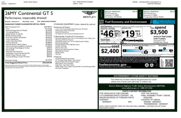 New 2026 Bentley Continental GT for sale $352,635 at Rolls-Royce Motor Cars Greenwich in Greenwich CT 06830 24