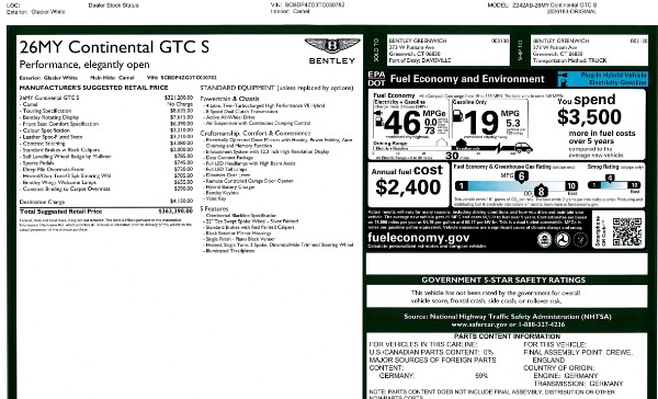 New 2026 Bentley Continental GTC S for sale $363,390 at Rolls-Royce Motor Cars Greenwich in Greenwich CT 06830 10