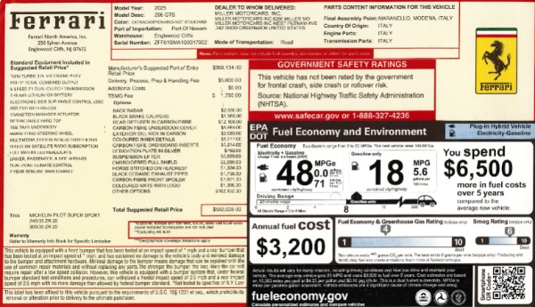 Used 2025 Ferrari 296 GTS for sale $489,900 at Rolls-Royce Motor Cars Greenwich in Greenwich CT 06830 2