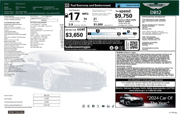 New 2026 Aston Martin DB12 S Volante for sale $353,500 at Rolls-Royce Motor Cars Greenwich in Greenwich CT 06830 14
