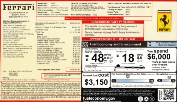 Used 2024 Ferrari 296 GTS for sale $429,900 at Rolls-Royce Motor Cars Greenwich in Greenwich CT 06830 2